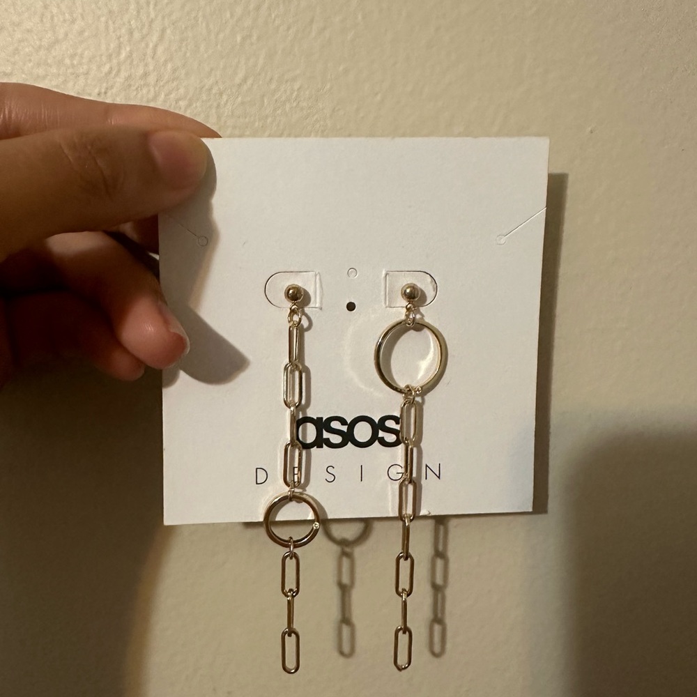 Paper Clip And Oval Link Earrings